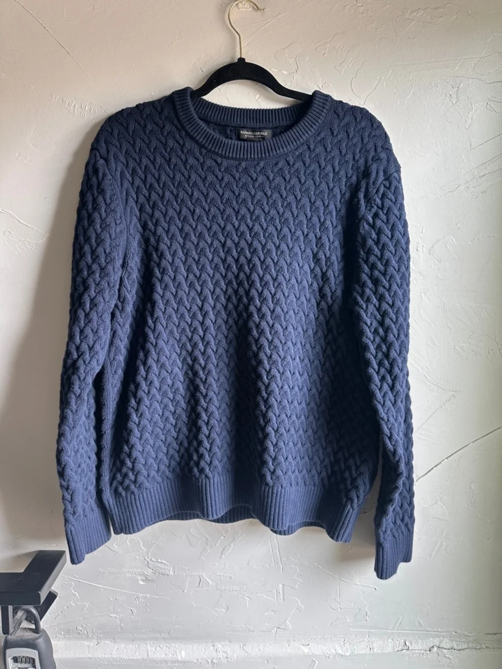 Banana Republic Cable‎ Knit Sweater Organic Cotton Minimalist Scandi Normcore L